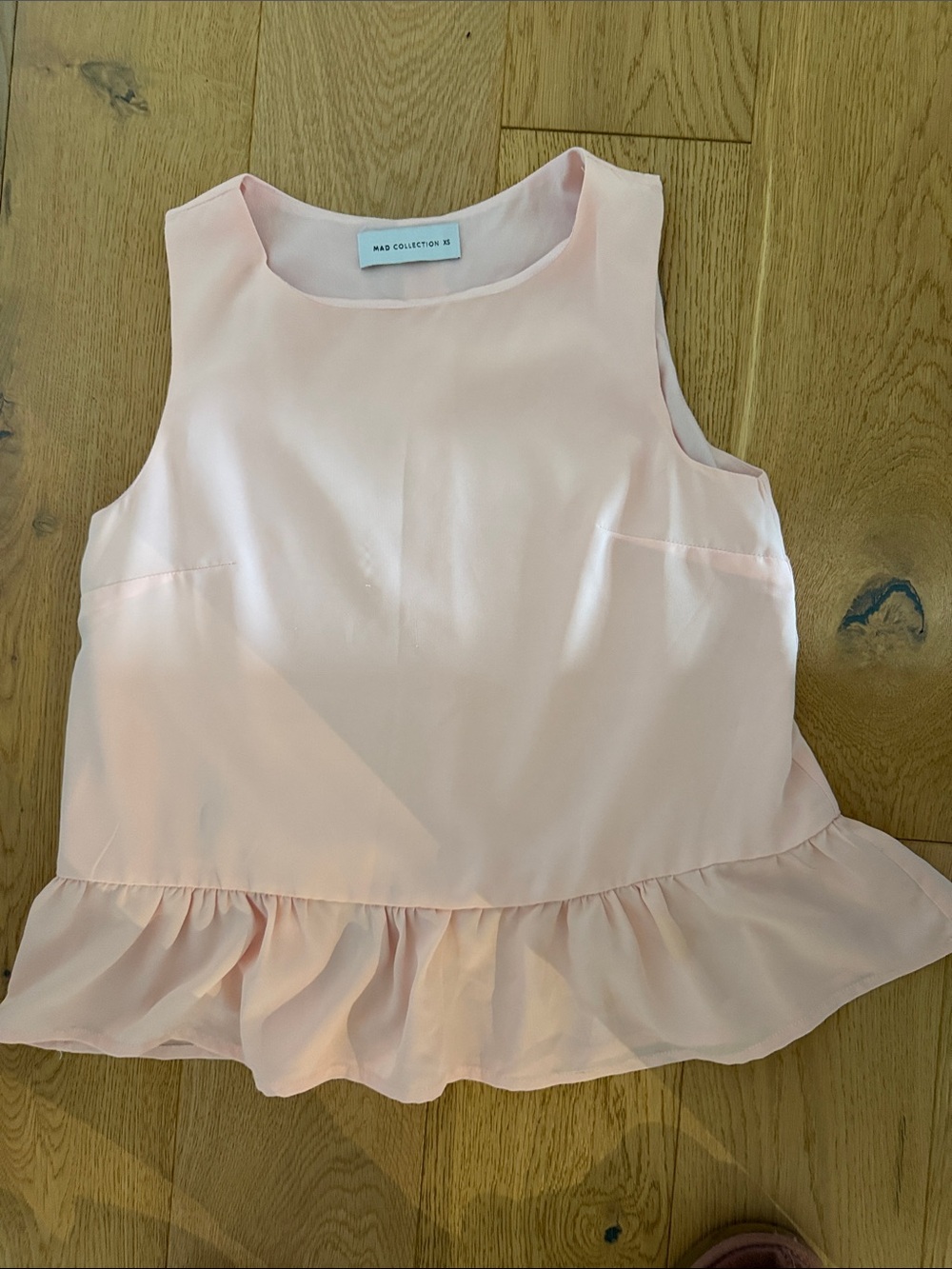 Kids Pink Ruffle Hem Sleeveless Top